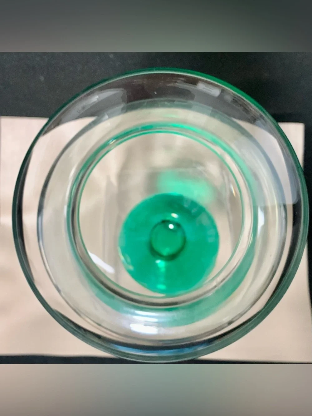 🔍 Large Vintage Clear Glass Vase w/ Emerald Green Foot Elegant Footed Art Glass